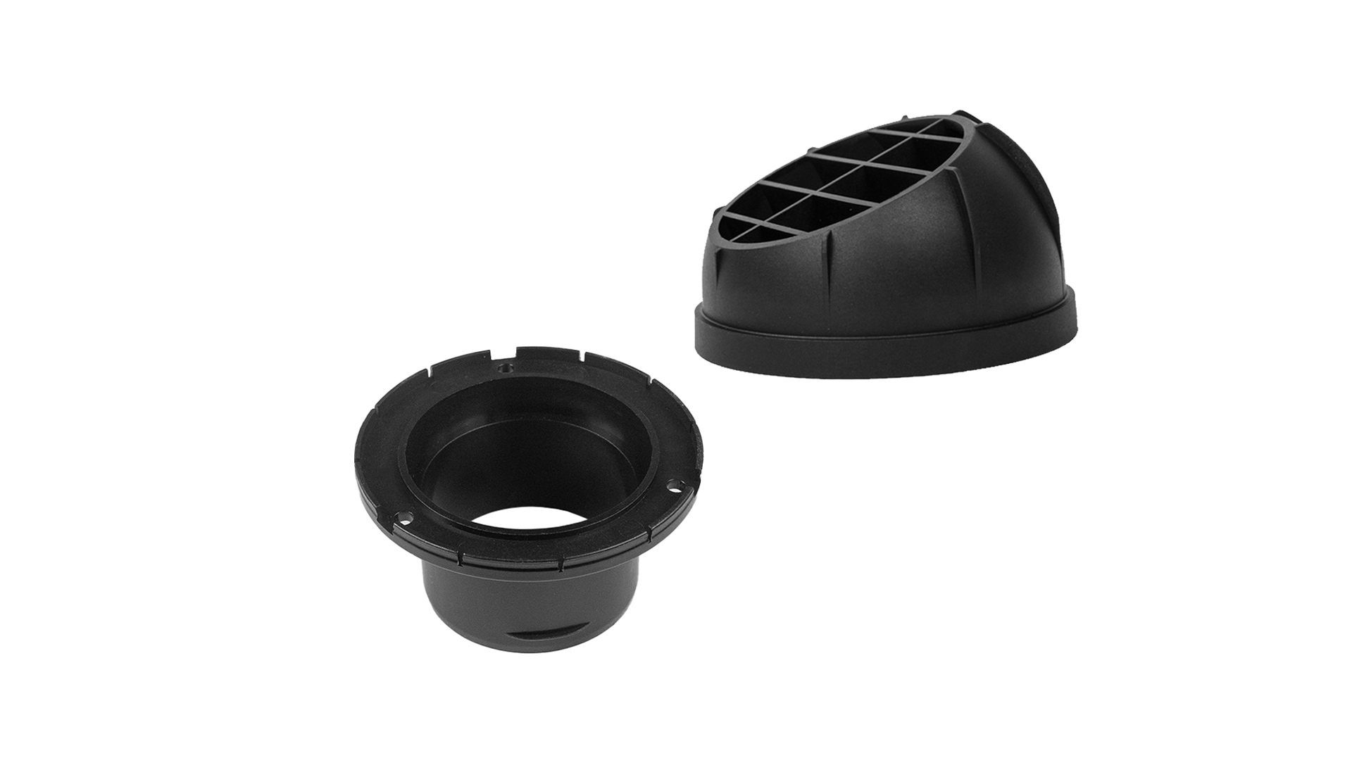 Semicircular air grille kit — Ø 60 mm / Color: Black / with flange: ATR2-FD60-BK
