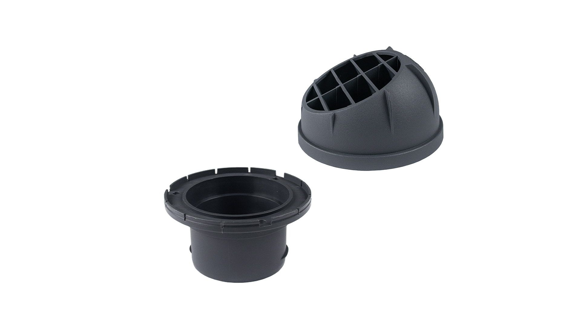 Semicircular air grille kit — Ø 60 mm / Color: Graphite grey / with Flange: ATR2-FD60-GR
