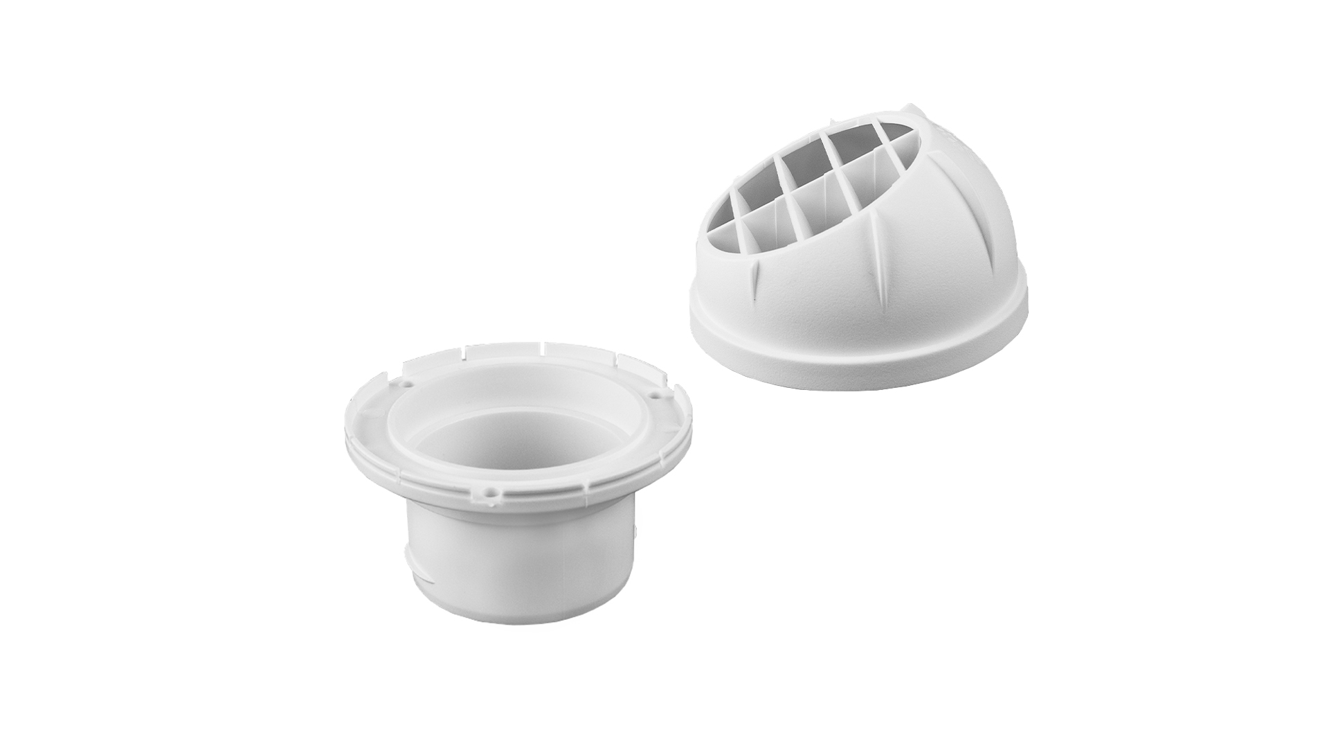 Semicircular air grille kit — Ø 60 mm / Color: White / with Flange: ATR2-FD60-W