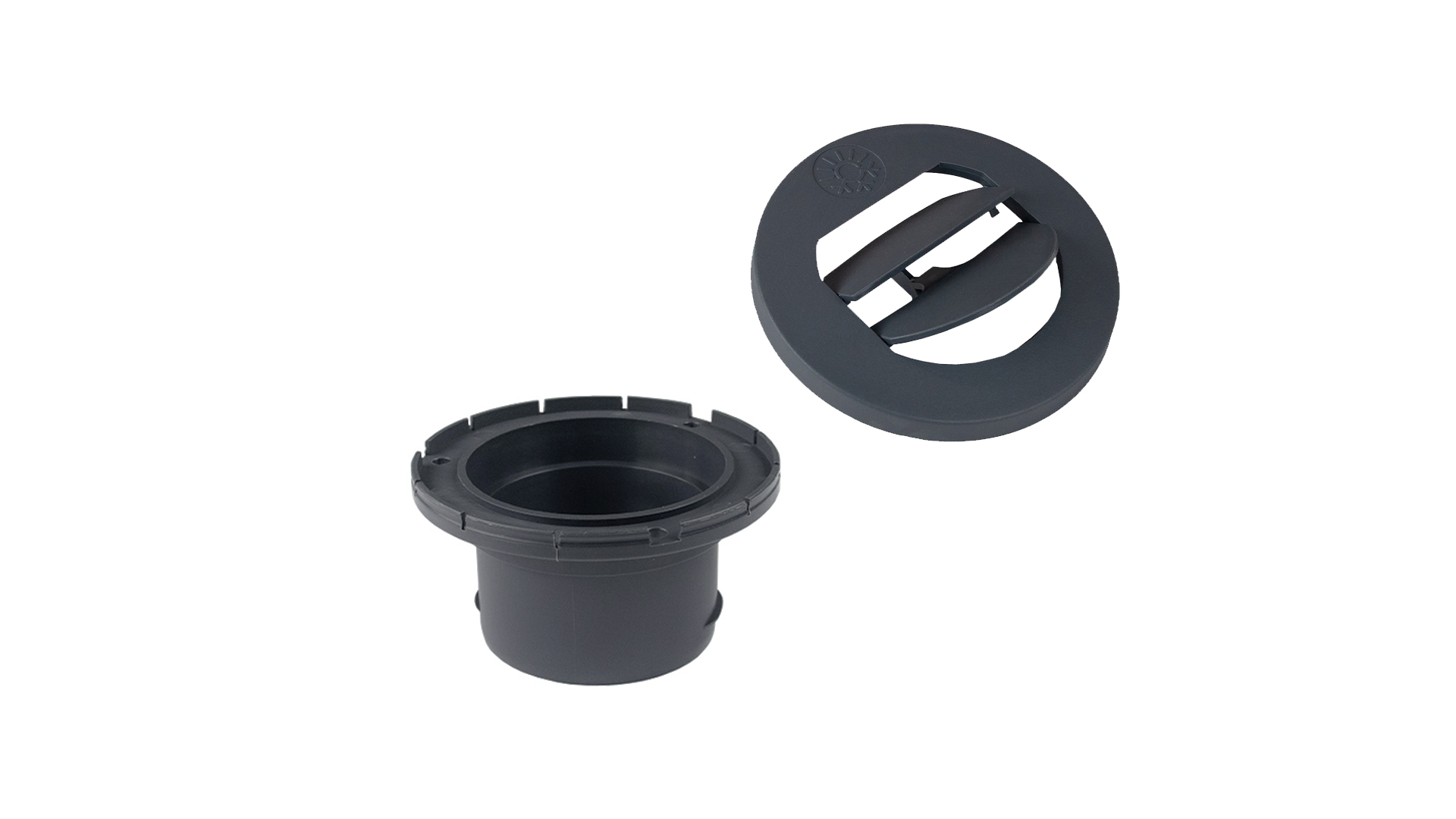 Deflector kit — Ø 60 mm 30° / Color: Graphite gray / with flange: ATR2-FD60-