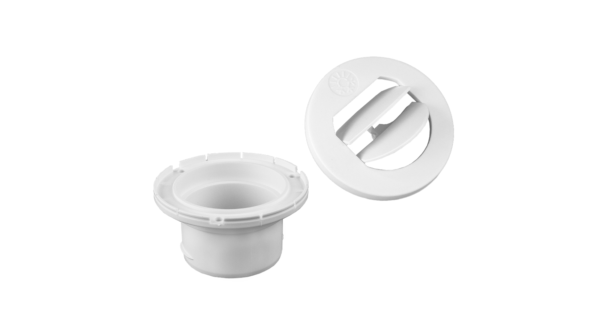 Deflector kit — Ø 60 mm 30° / Color: White / with flange: ATR2-FD60-W