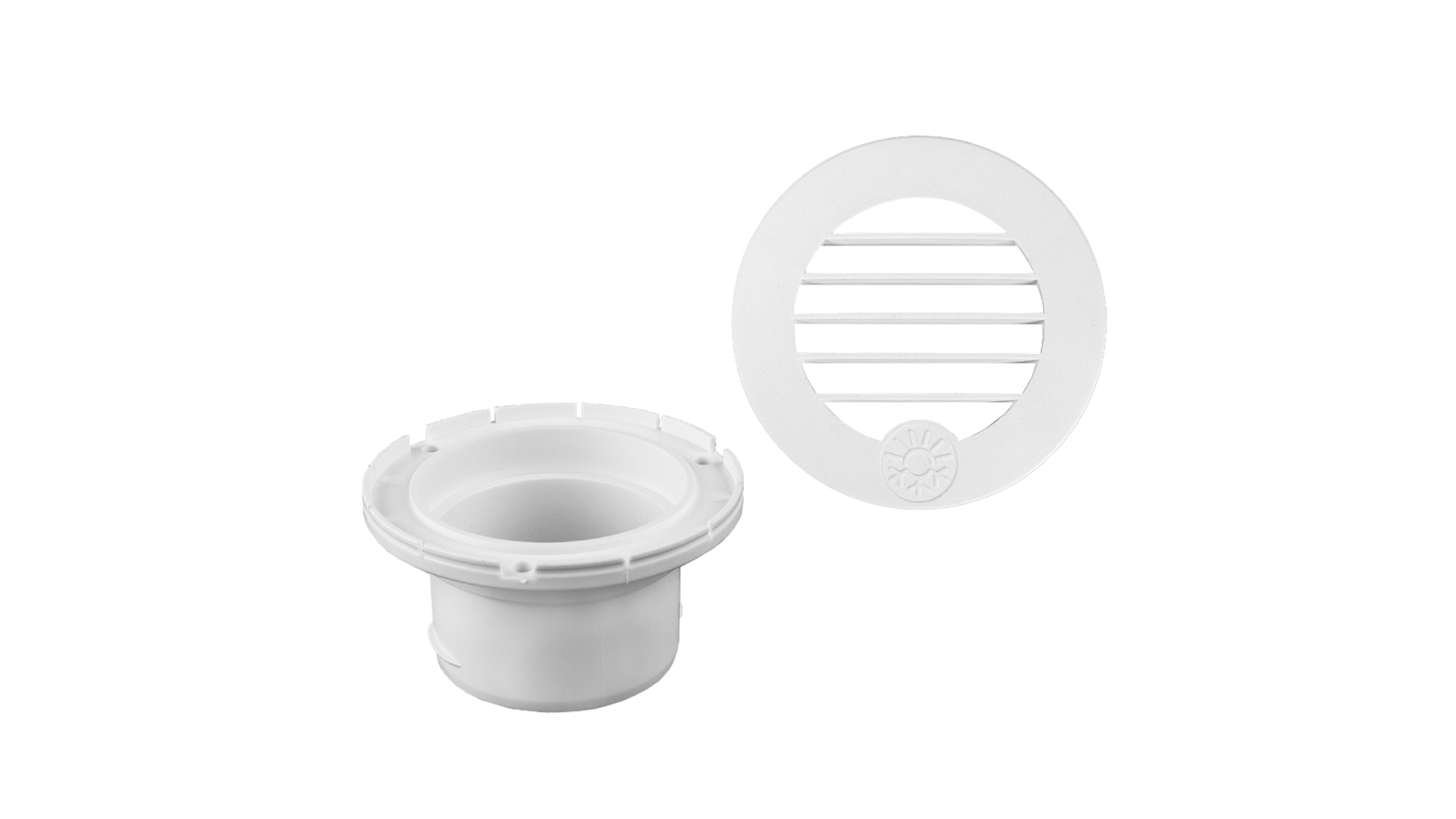 Grille kit — Ø 60 mm 30° / Color: White / with flange: ATR2-FD60-W