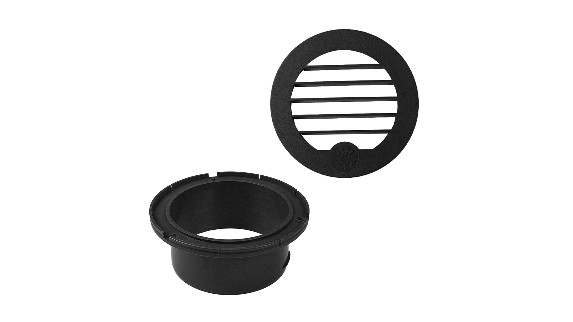 Grille kit — Ø 75/90 mm 30° / Color: Black / with flange: ATR2-FD90-BK