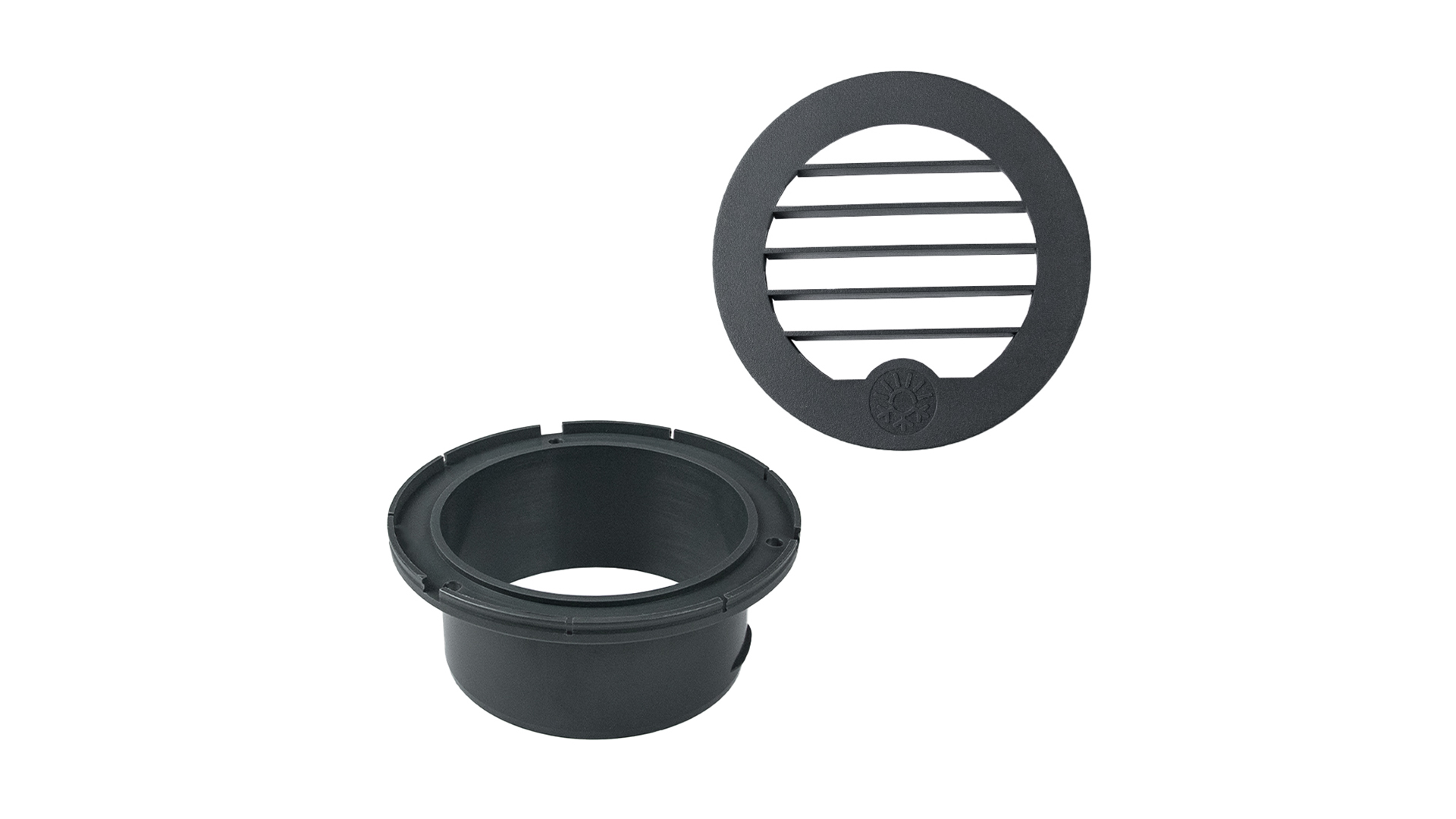 Grille kit — Ø 75/90mm 30° / Color: Graphite gray / with flange: ATR2-FD90-GR