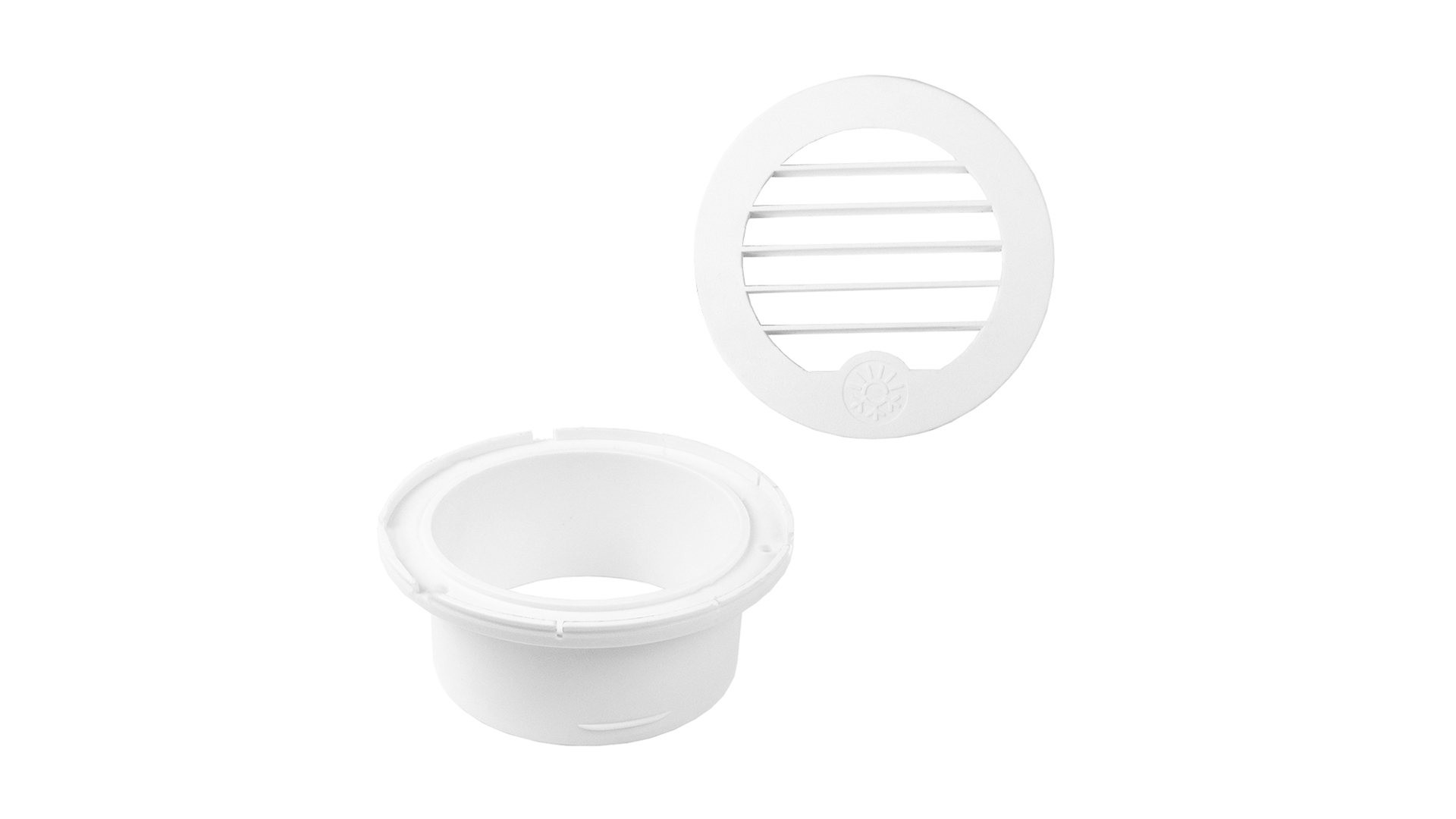 Grille kit — Ø 75/90mm 30° / Color: White / with flange: ATR2-FD90-W