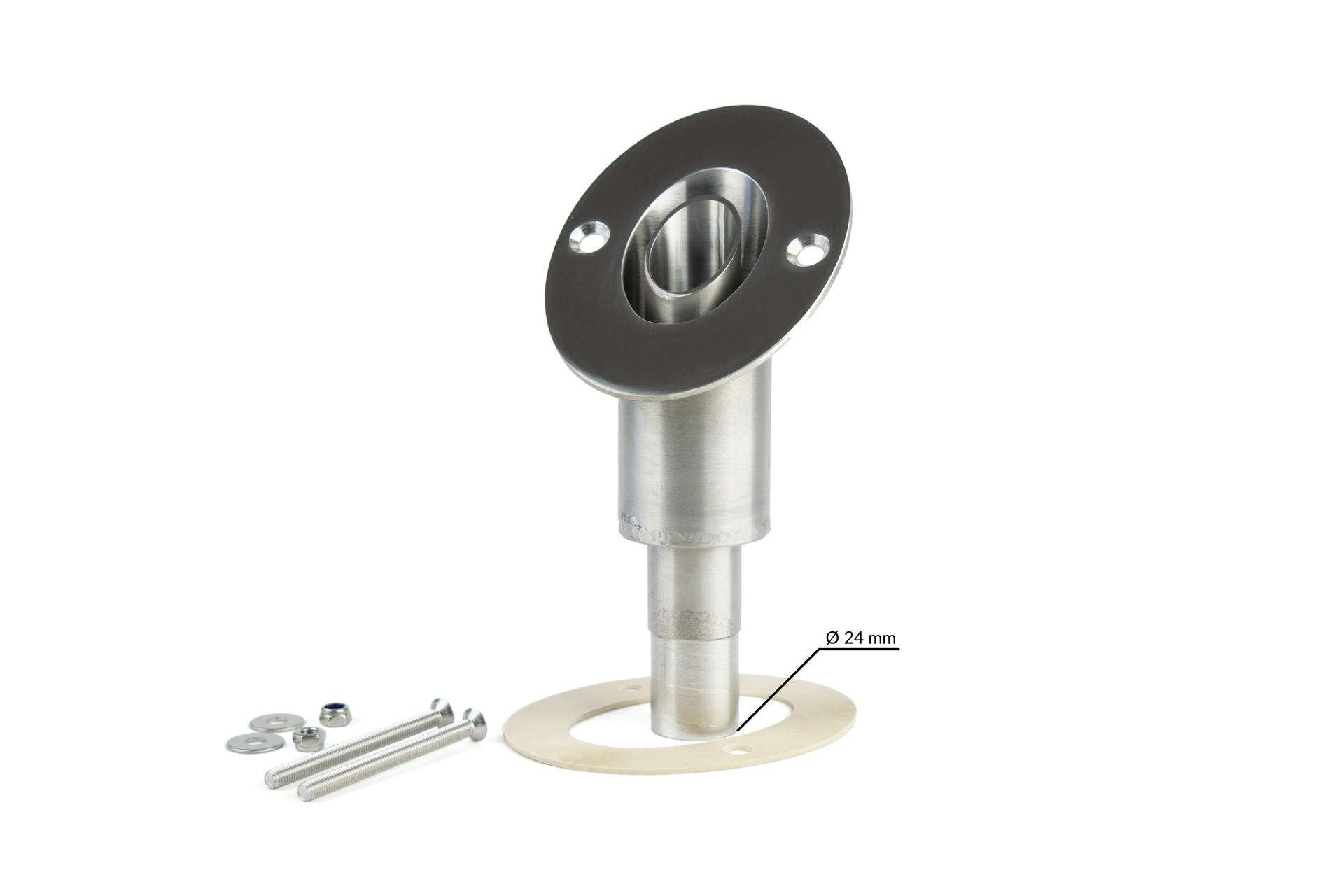 Exhaust adapter skew — OD Ø 24 mm / Stainless steel 316