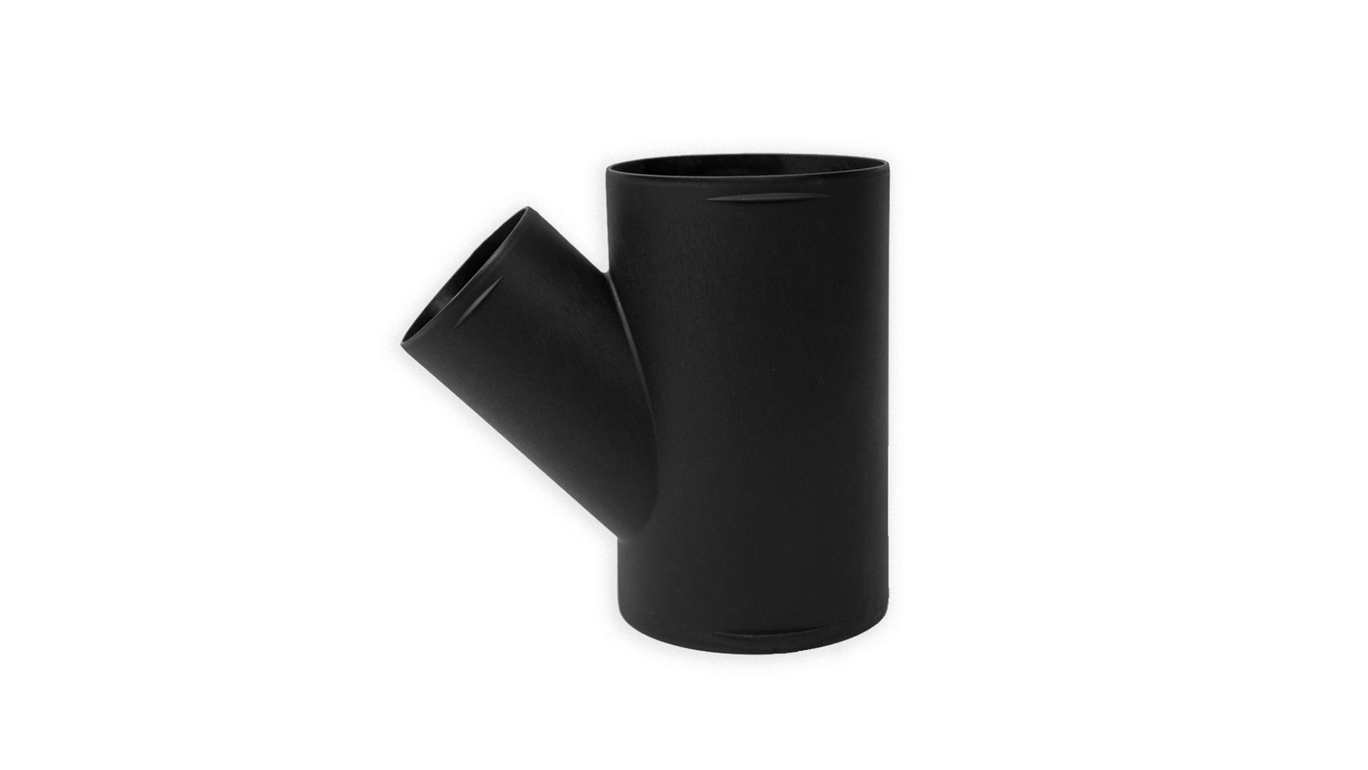 Y-shape adapter — Ø 90-60-90 mm / 45° / Color: Black