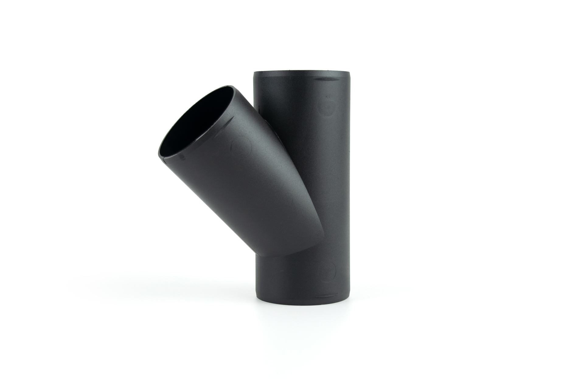 Y-shape adapter — Ø 75 mm / 45° / Color: Black