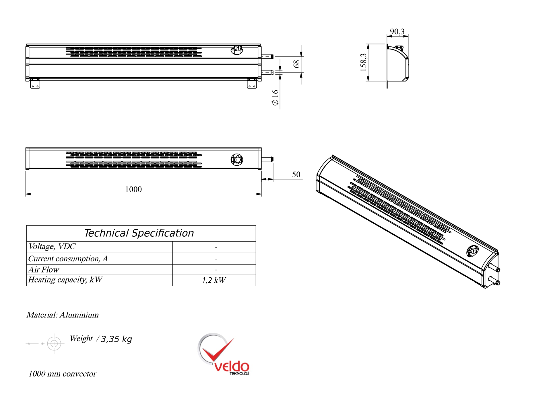 Convector Without Fan