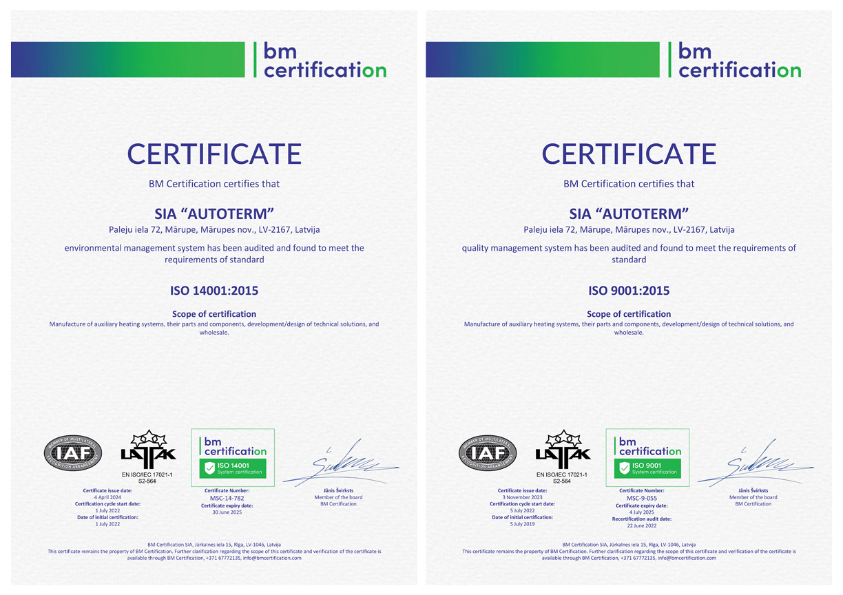 INTERNATIONALLY RECOGNIZED CERTIFICATES