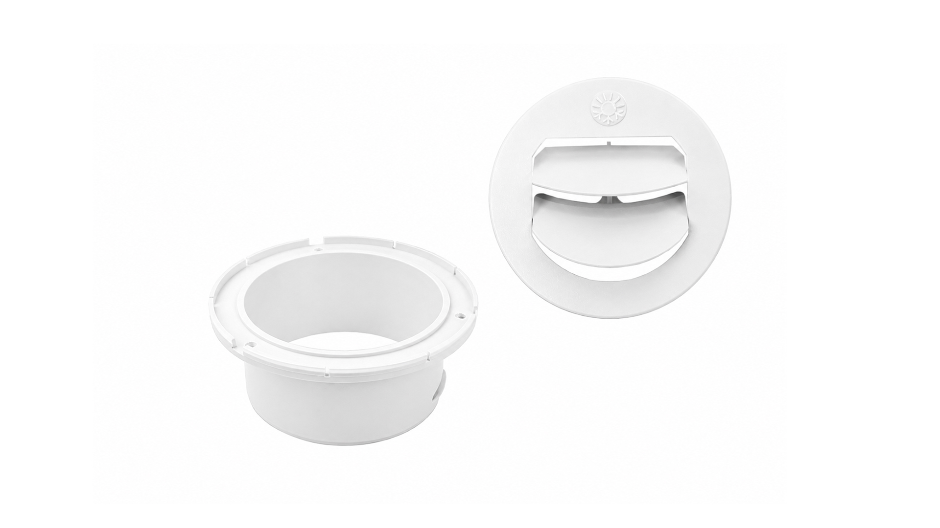 Deflector closable — Ø 90mm / Color: White / with flange ATR2-FD90-W